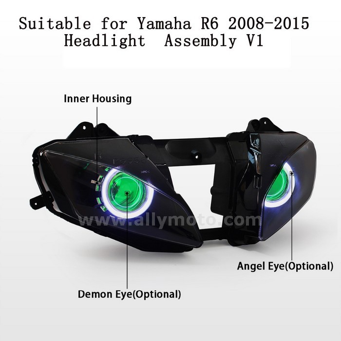 014 Headlight Yamaha R6 2008-2016 Headlamp Angel Halo Eye Lighting Green-4 014 Headlight Yamaha R6 2008-2016 Headlamp Angel Halo Eye Lighting Green-4